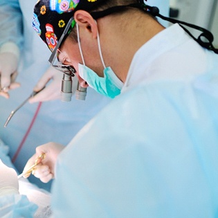 A dental procedure occurring on a patient