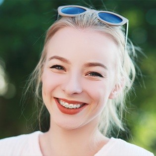 Teen girl with braces