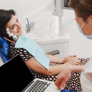 Woman receiving TENS treatment