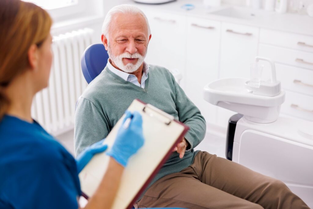 A man at a dental consultation